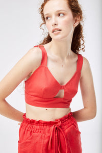 Cropped Top Linho Vermelho