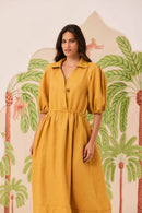 Vestido Camisaria Amarelo Açafrão
