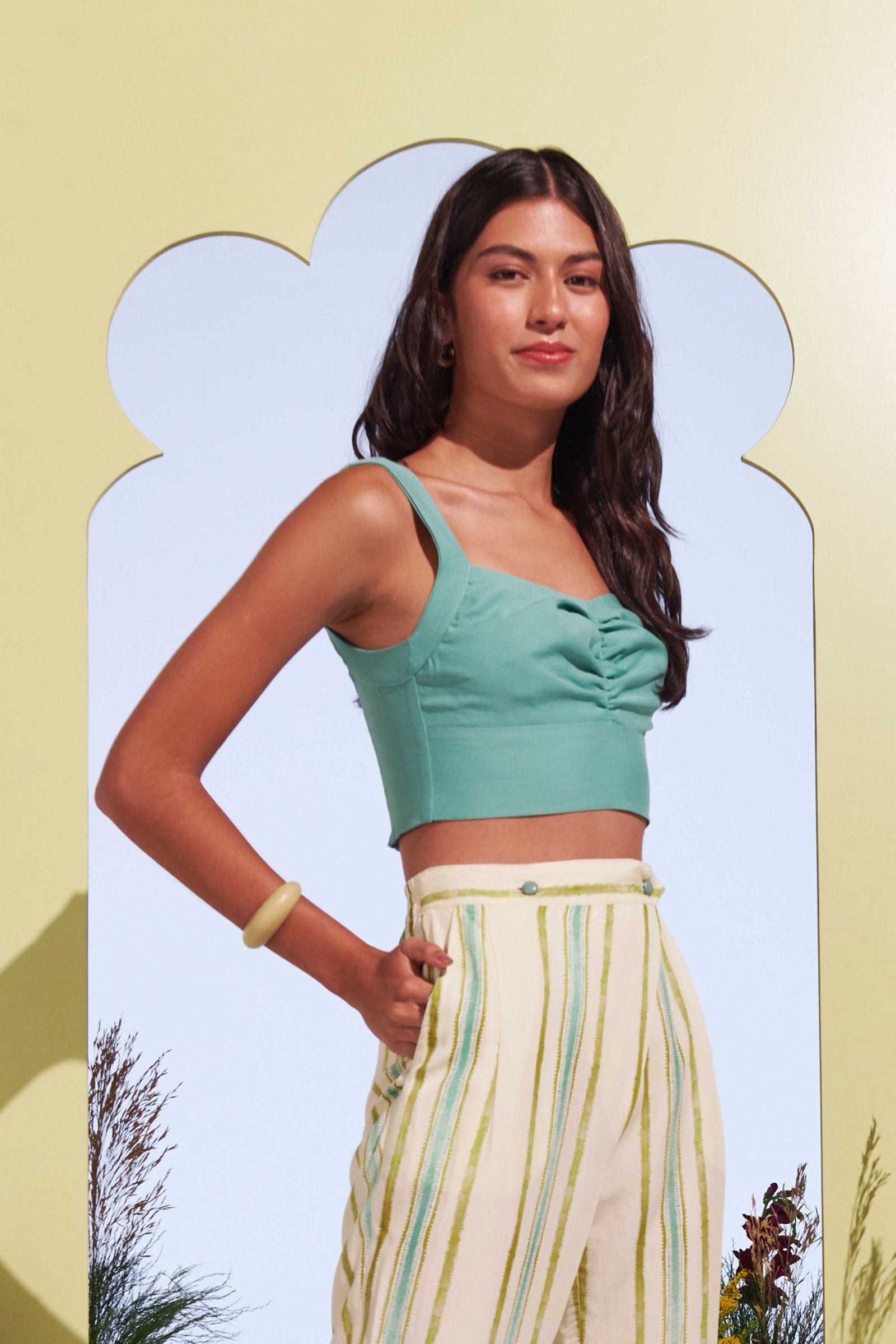 Cropped Turquesa Florescer