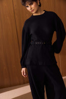 Blusa Cinto Comfy Preto