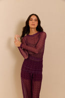 Blusa Tule Franzido Enlace
