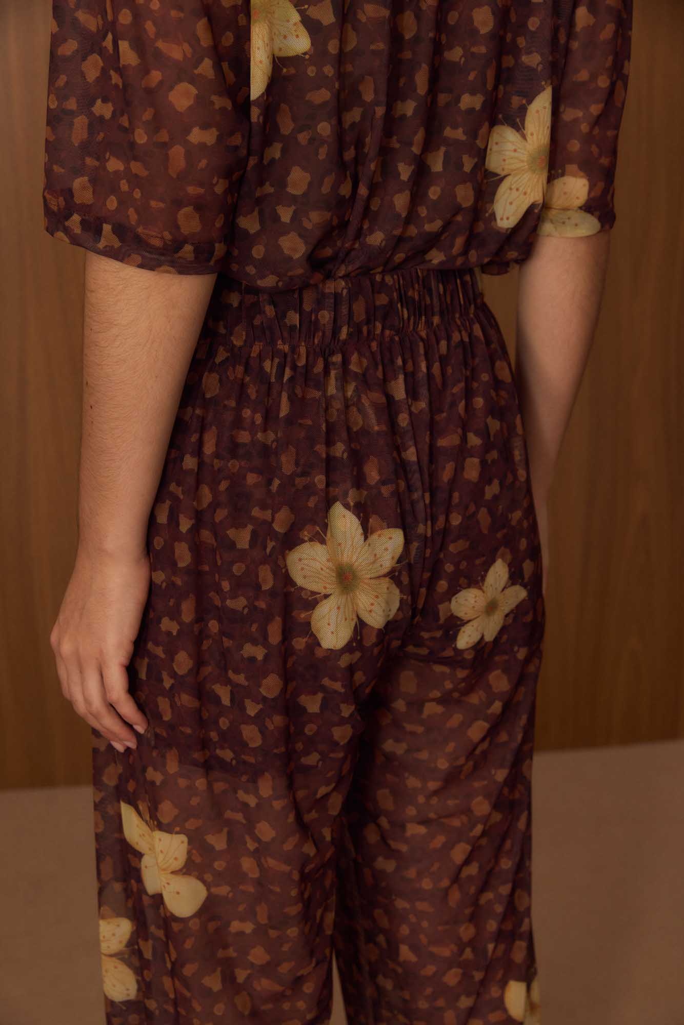 Calça Tule Onça Floral
