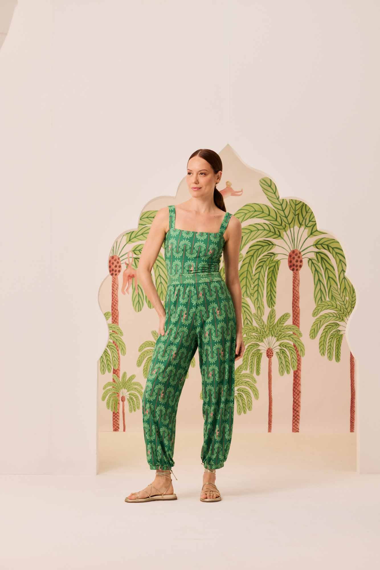 Calça Beachwear Coqueiral verde