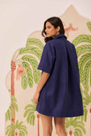 Vestido Camiseta Azul Índigo