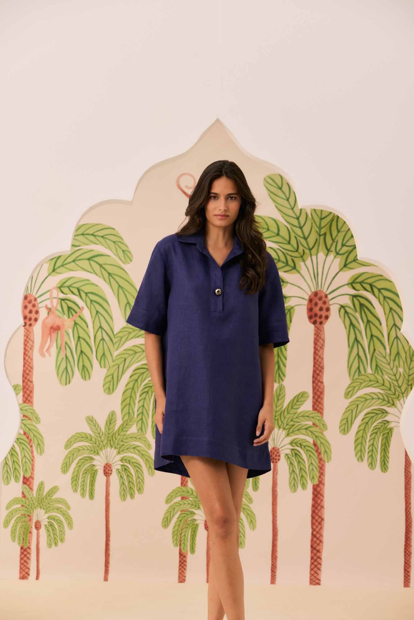 Vestido Camiseta Azul Índigo