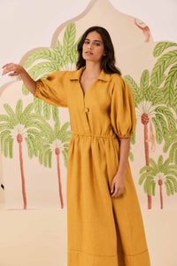 Vestido Camisaria Amarelo Açafrão