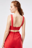 Cropped Top Linho Vermelho
