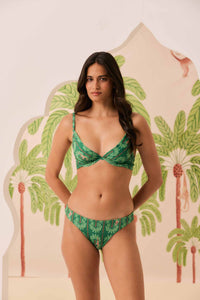 Bikini Top Meia Taça + Calcinha Basic Coqueiral Verde