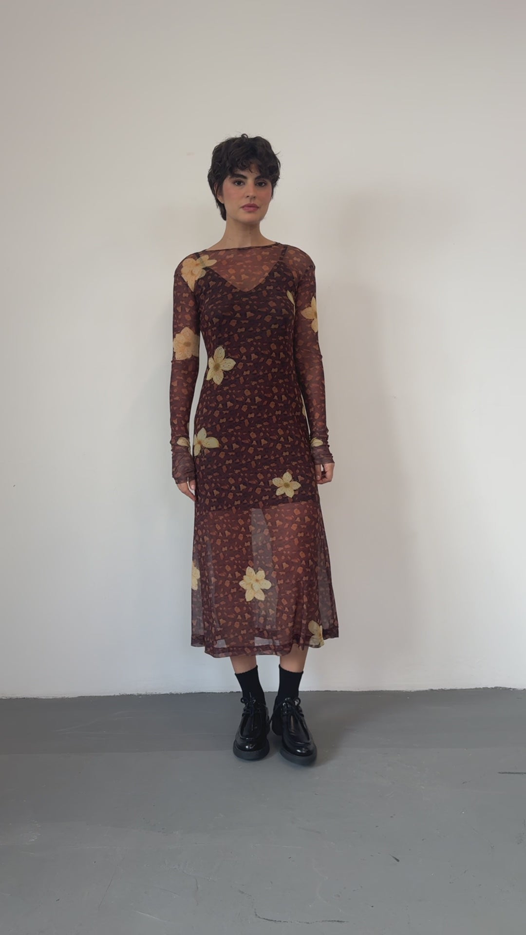 Vestido Tule Onça Floral