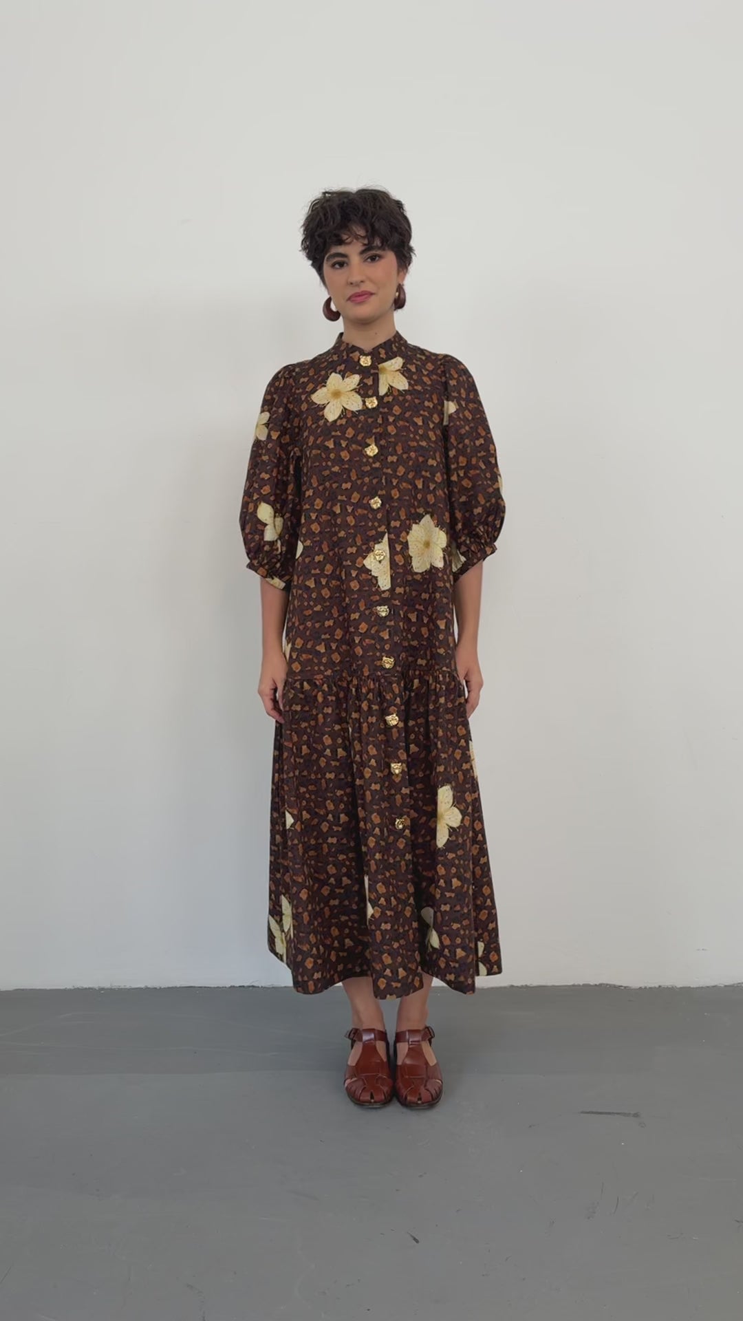 Vestido MG Bufante Onça Floral