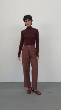 Calça  Alfaiataria Marrom