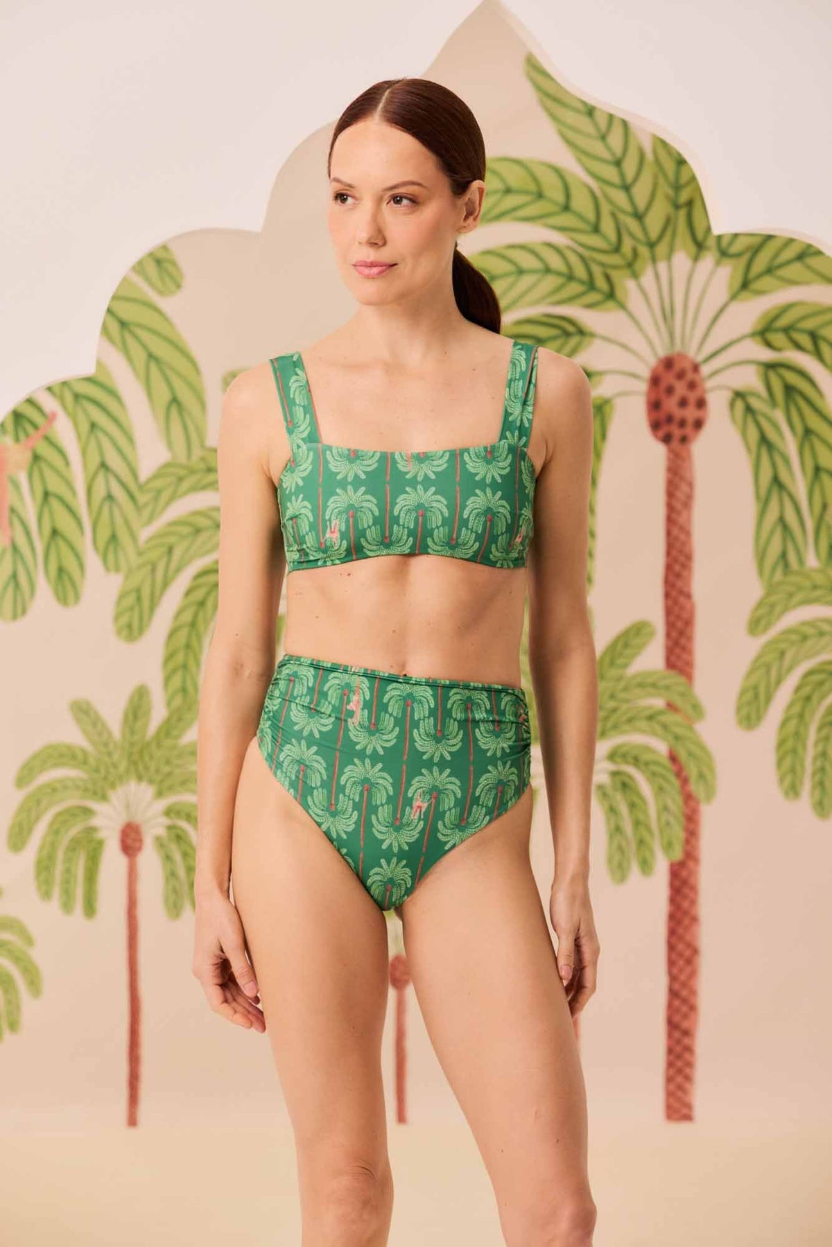 Bikini Top Reto + Hot Pants Coqueiral Verde