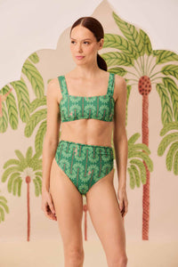 Bikini Top Reto + Hot Pants Coqueiral Verde
