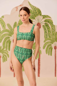 Bikini Top Reto + Hot Pants Coqueiral Verde