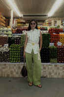 Blusa S/M Faixa Olimpo + Calça Pala Verde Oliveira