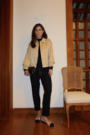 Jaqueta Recorte Bege + Calça Comfy Preto