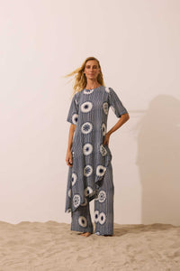 Vestido Assimétrico + Calça Onda Solar + Cinto Onda Solar