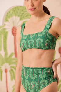 Bikini Top Reto + Hot Pants Coqueiral Verde